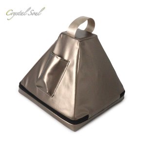Black Gold Quartz Crystal Pyramid Ballistic Leather Case